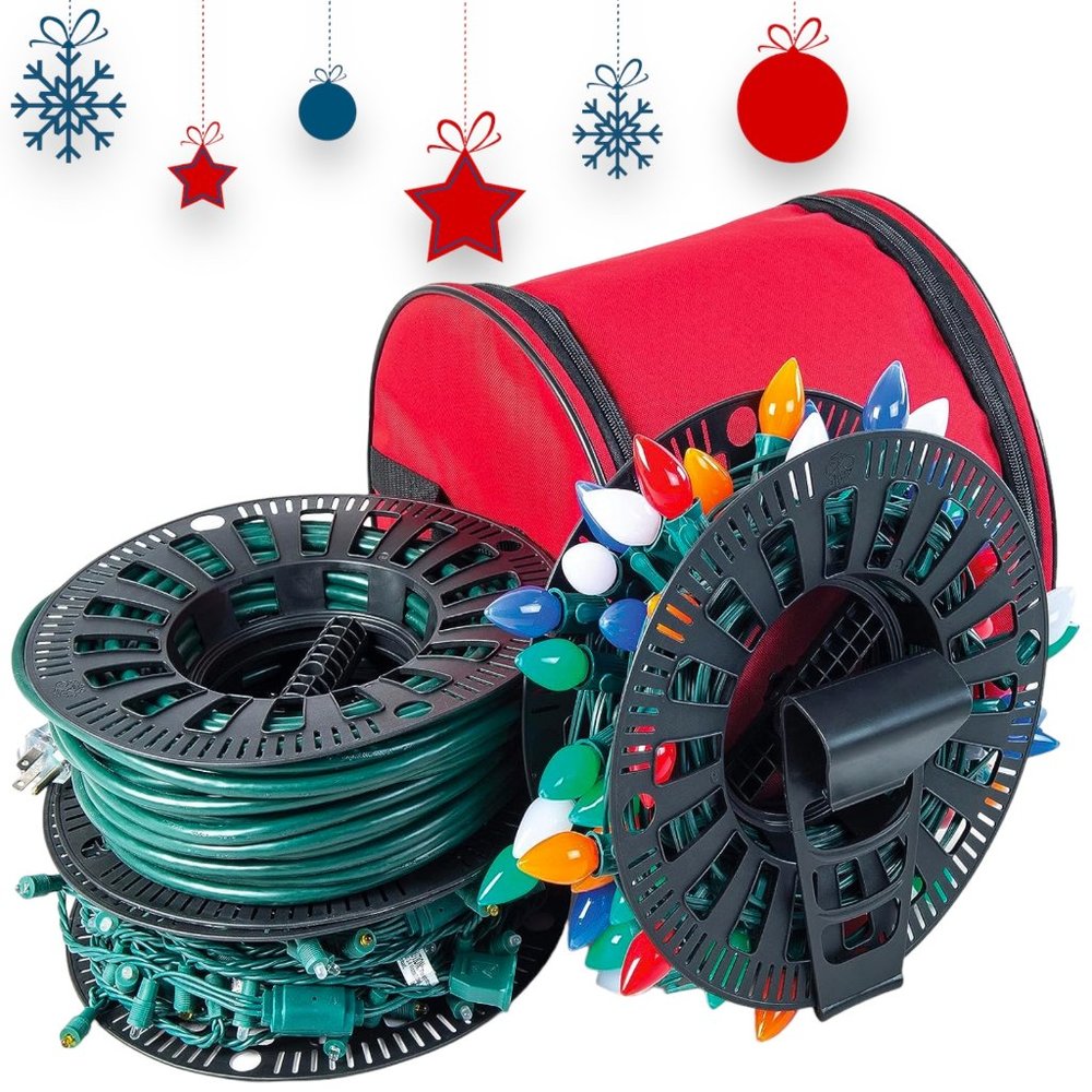 Santa’s Bags Install N Store Christmas Light Storage Reels & Organizer Bag